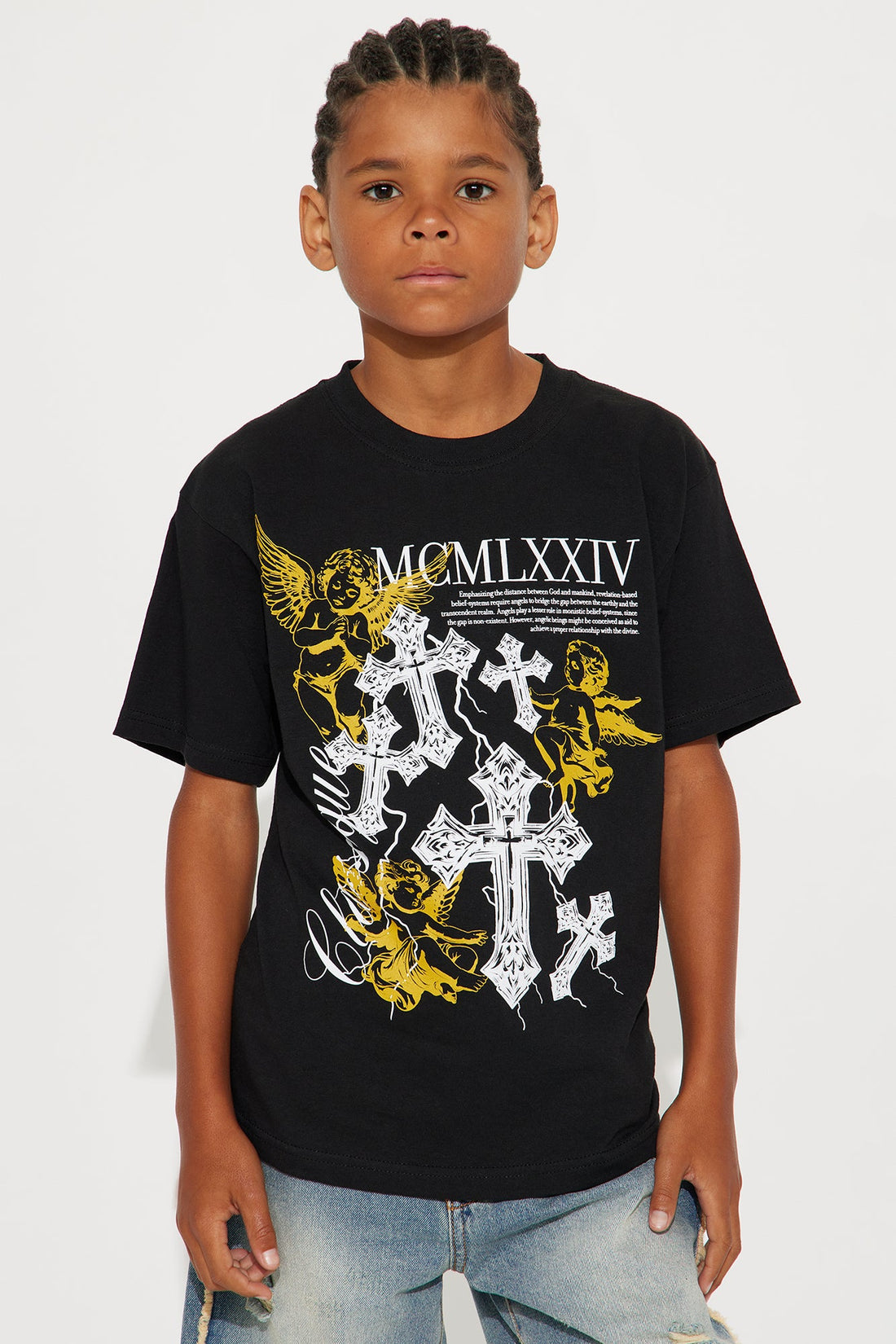 Mini Classique Angels Short Sleeve Tee - Black