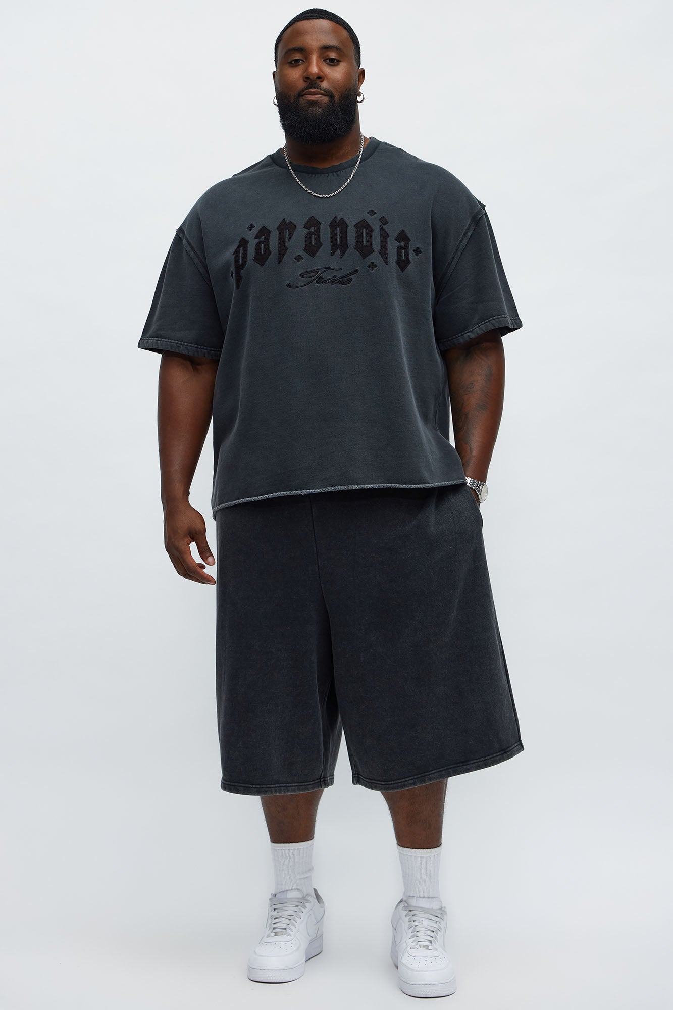 Tyson Baggy Washed Shorts - Black Wash