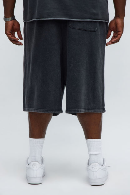 Tyson Baggy Washed Shorts - Black Wash