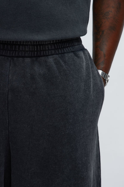 Tyson Baggy Washed Shorts - Black Wash