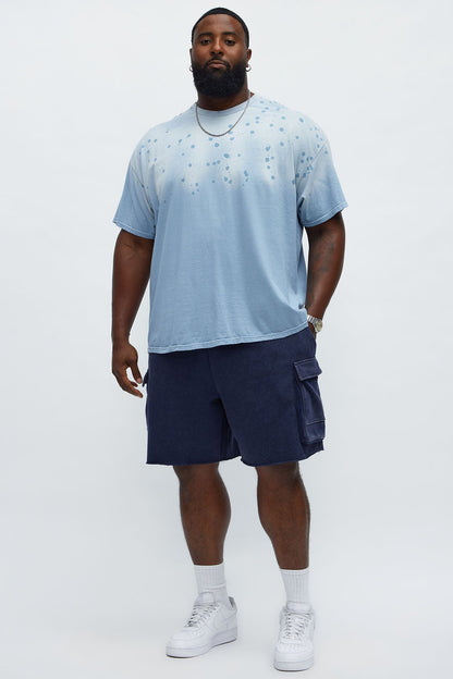 Tyson Bagged Off Cargo Relaxed Shorts - Navy