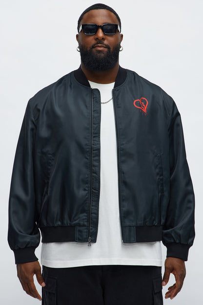 Cropped Urban Bomber Jacket - Black