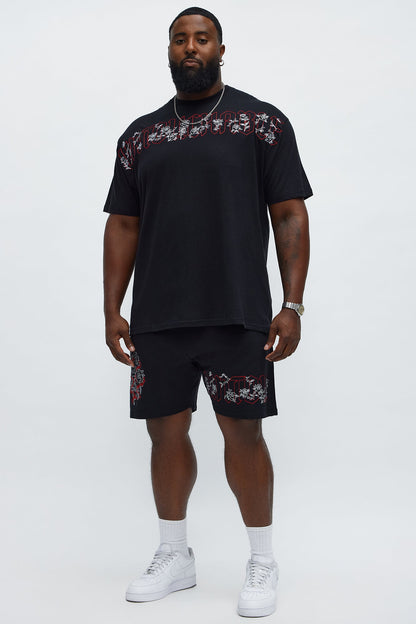 Rose Bundle Short Sleeve Tee - Black