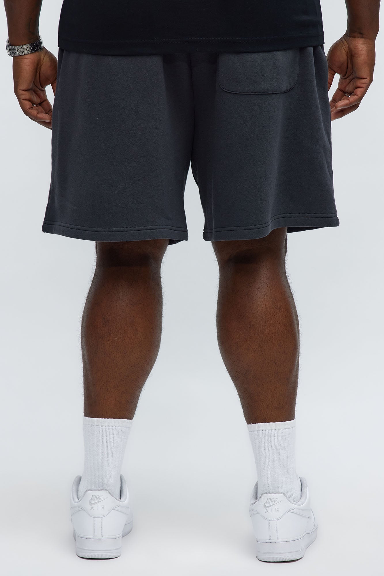 Tyson Relaxed Frayed Patch Sweatshorts - Charcoal