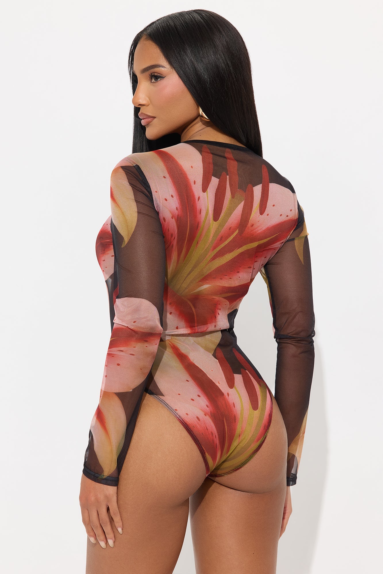 La Flora Mesh Bodysuit - Black/combo
