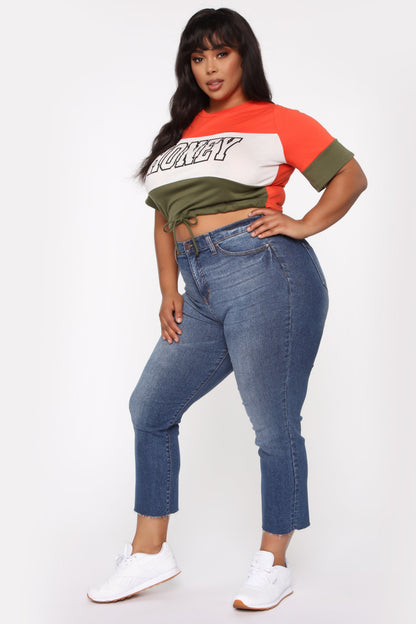 Burning Love High Rise Mom Jeans - Medium Blue Wash