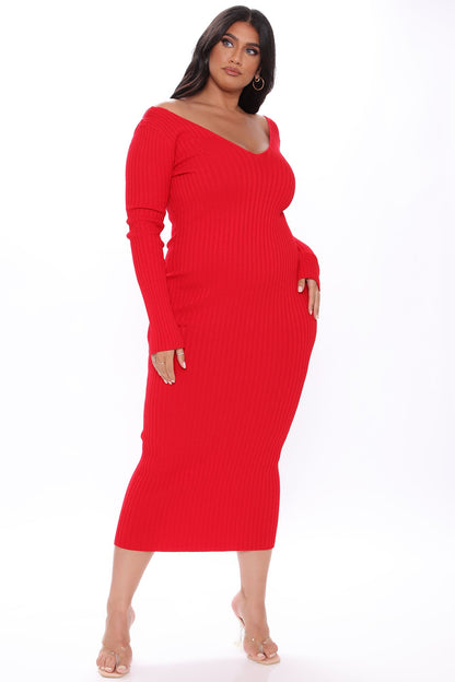 Kallan Knit Dress - Red