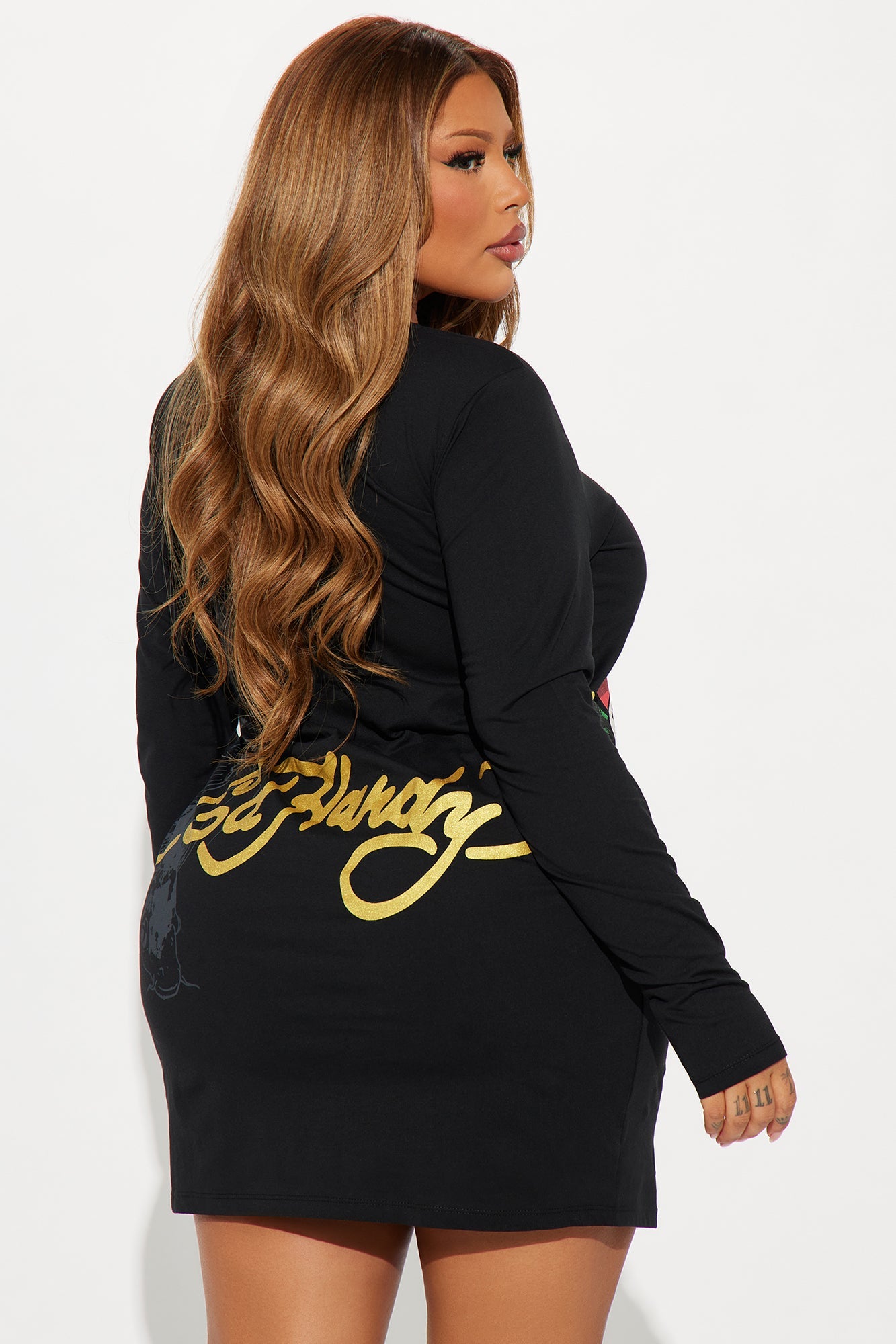 Ed Hardy Heart T-Shirt Dress - Black