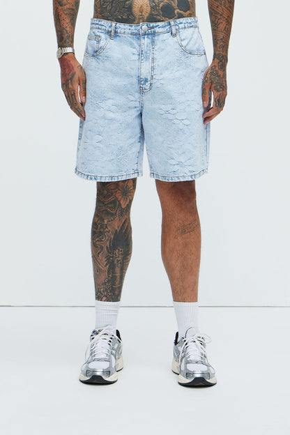 Kenneth Relaxed Denim Shorts - Light Wash