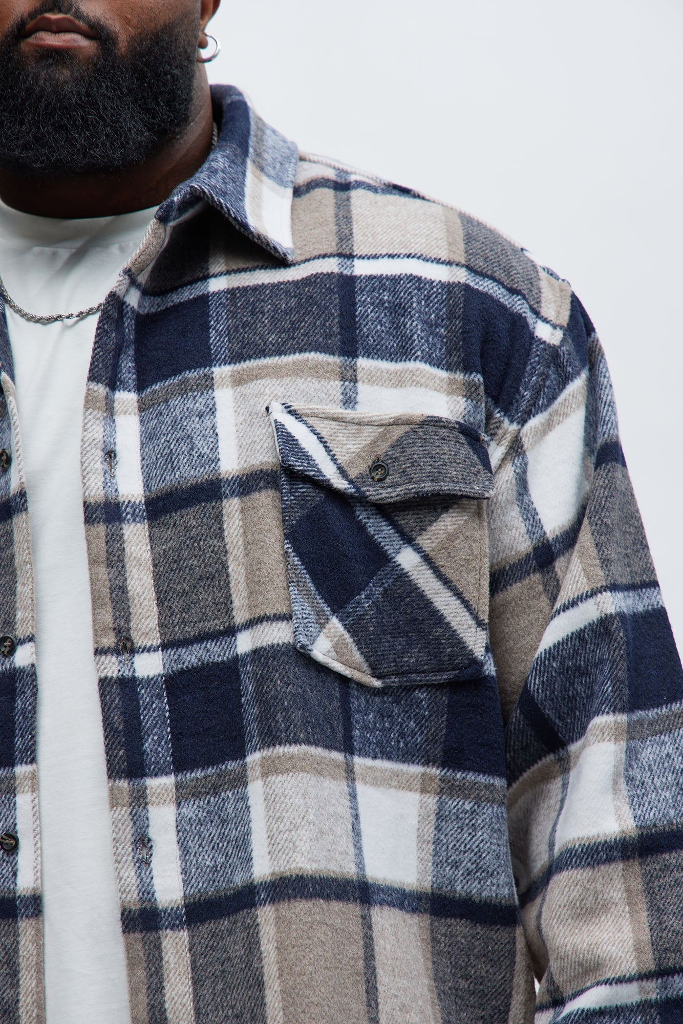 Wanted Plaid Shacket - Black/combo