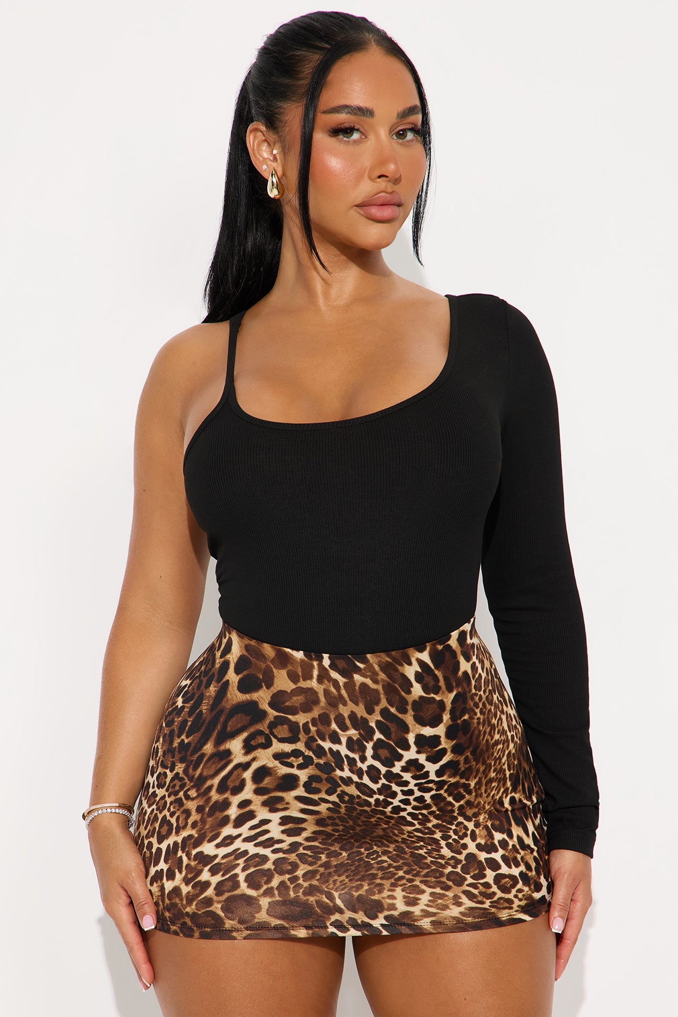 Outspoken One Shoulder Bodysuit - Black