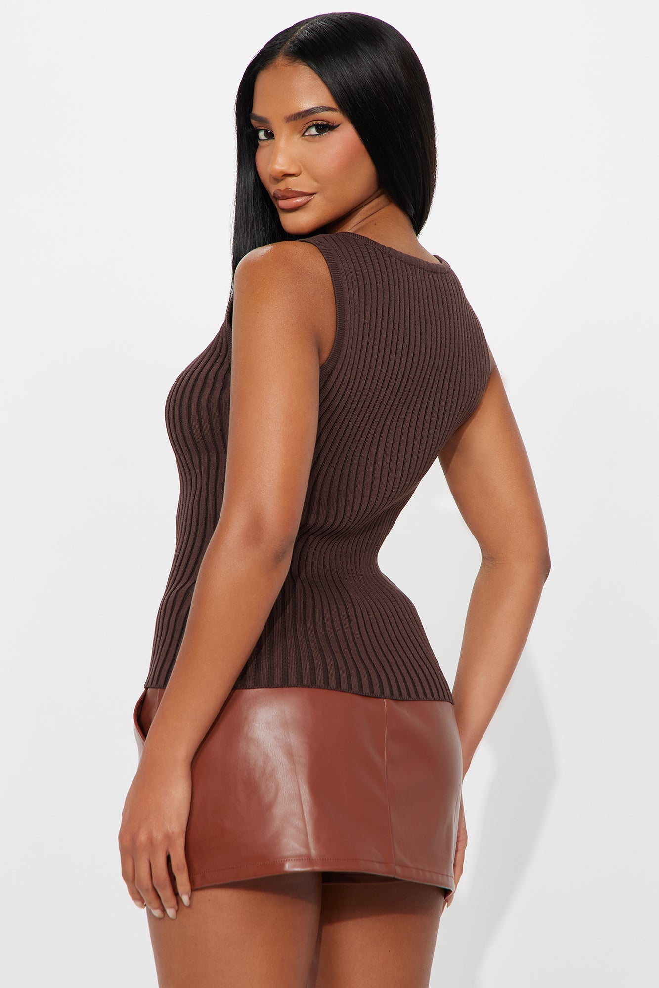Back To You Sweater Top - Chocolate