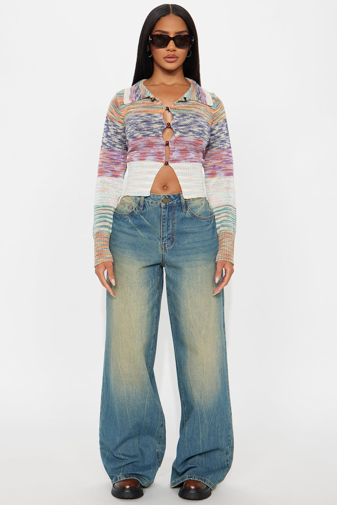 Look At Me Color Block Cardigan - Multi Color