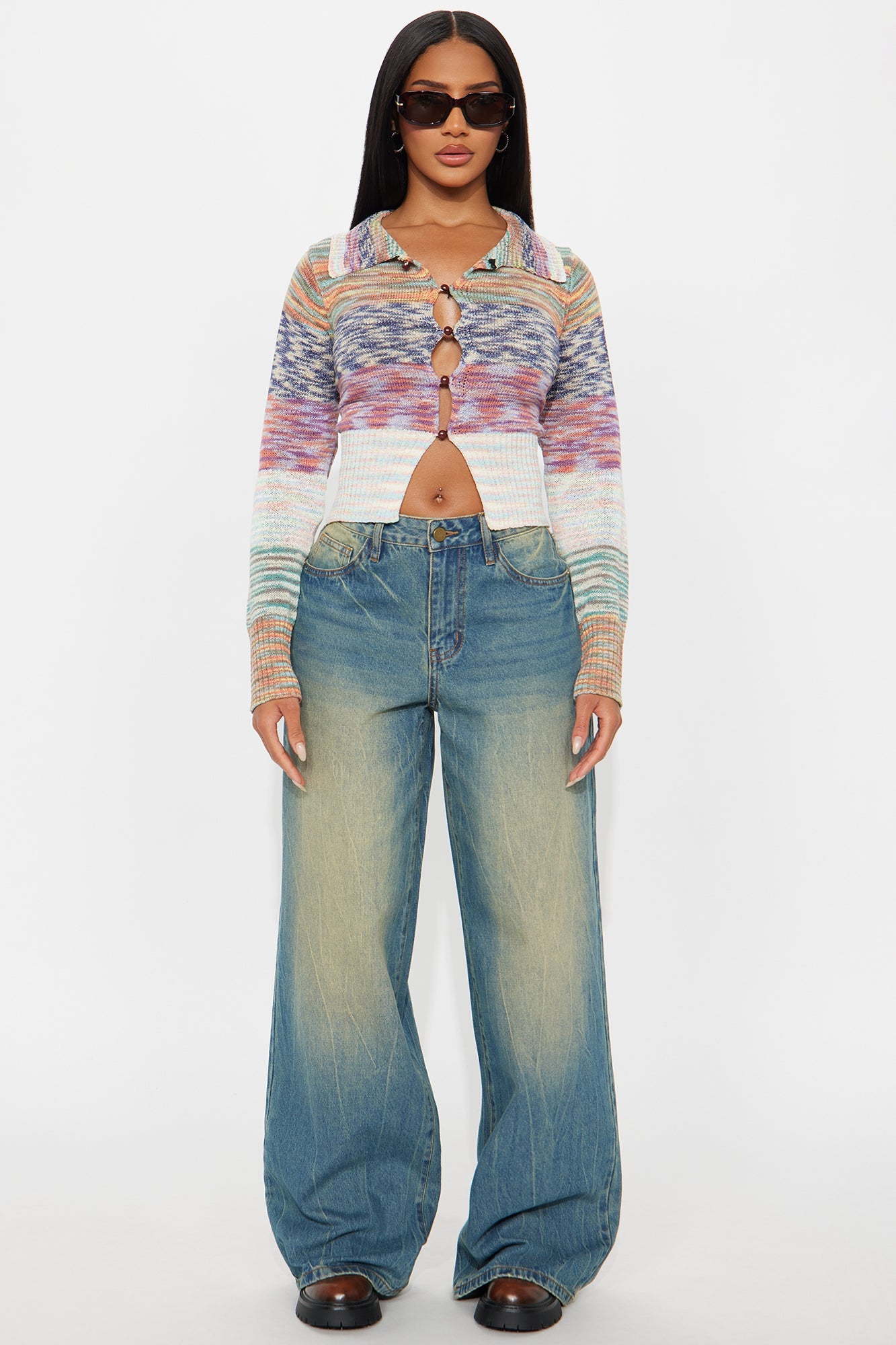 Look At Me Color Block Cardigan - Multi Color
