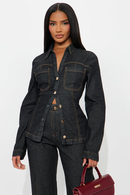 Kylie Denim Pant Set - Dark Wash