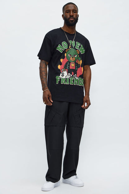 No New Friends Just New Money Short Sleeve Tee - Black