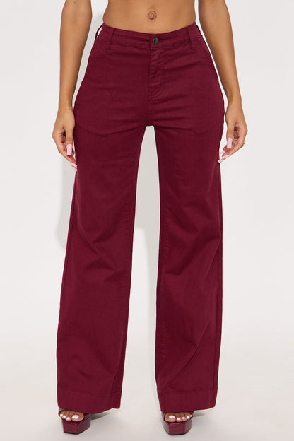 Margot Classic Color Trouser Jean - Burgundy