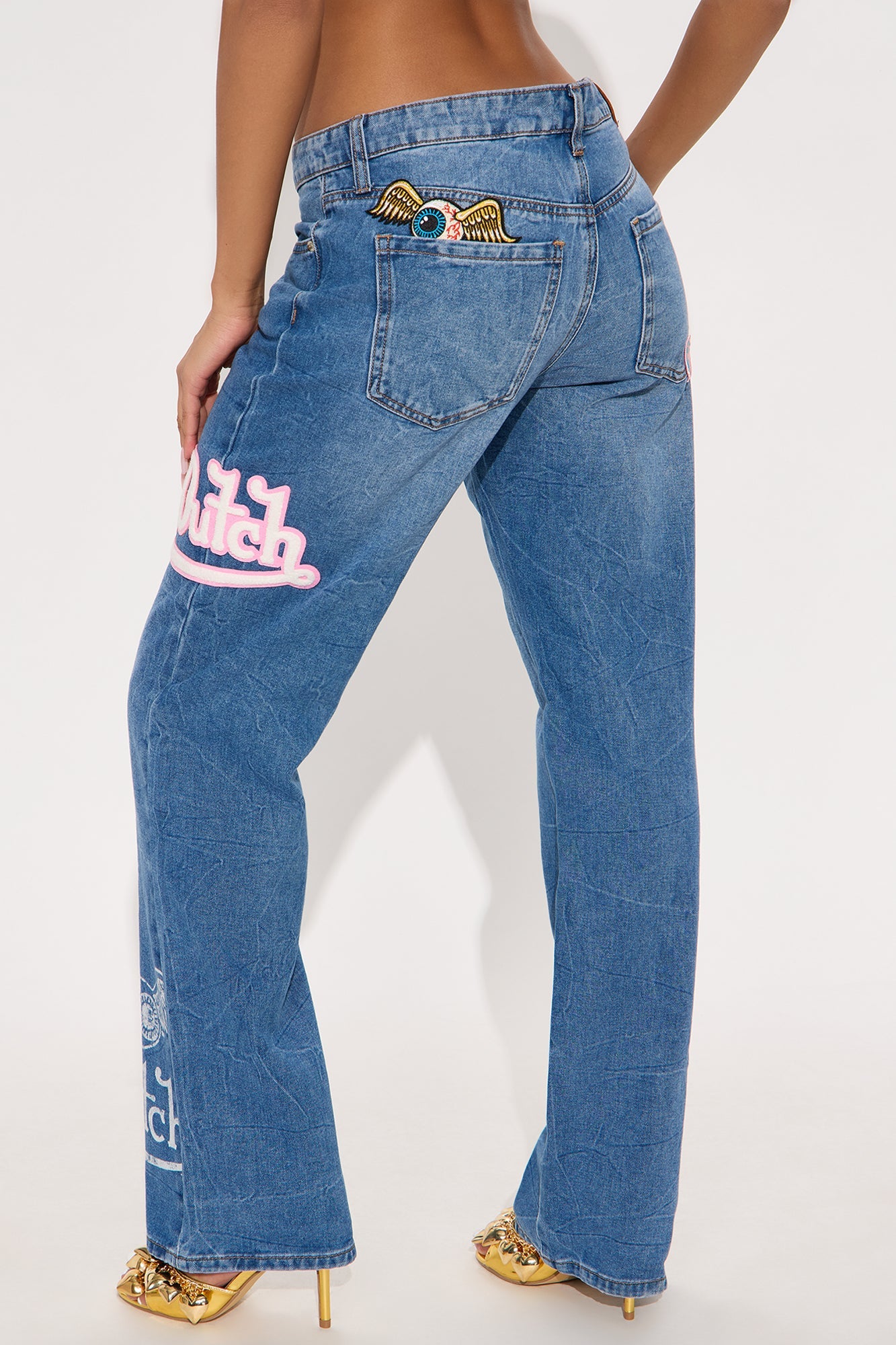 Von Dutch Originals Straight Leg Jeans - Medium Wash