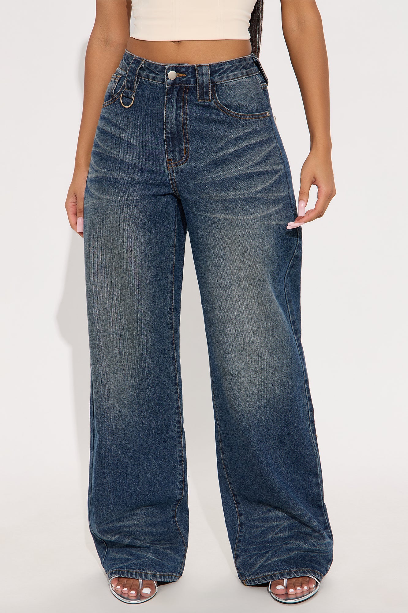 Big Talk Wide Leg Jeans - Dark Wash