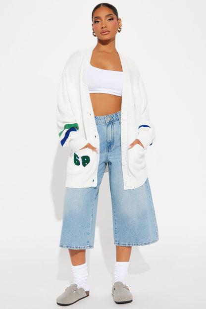 Book Smart Cardigan - Ivory/combo