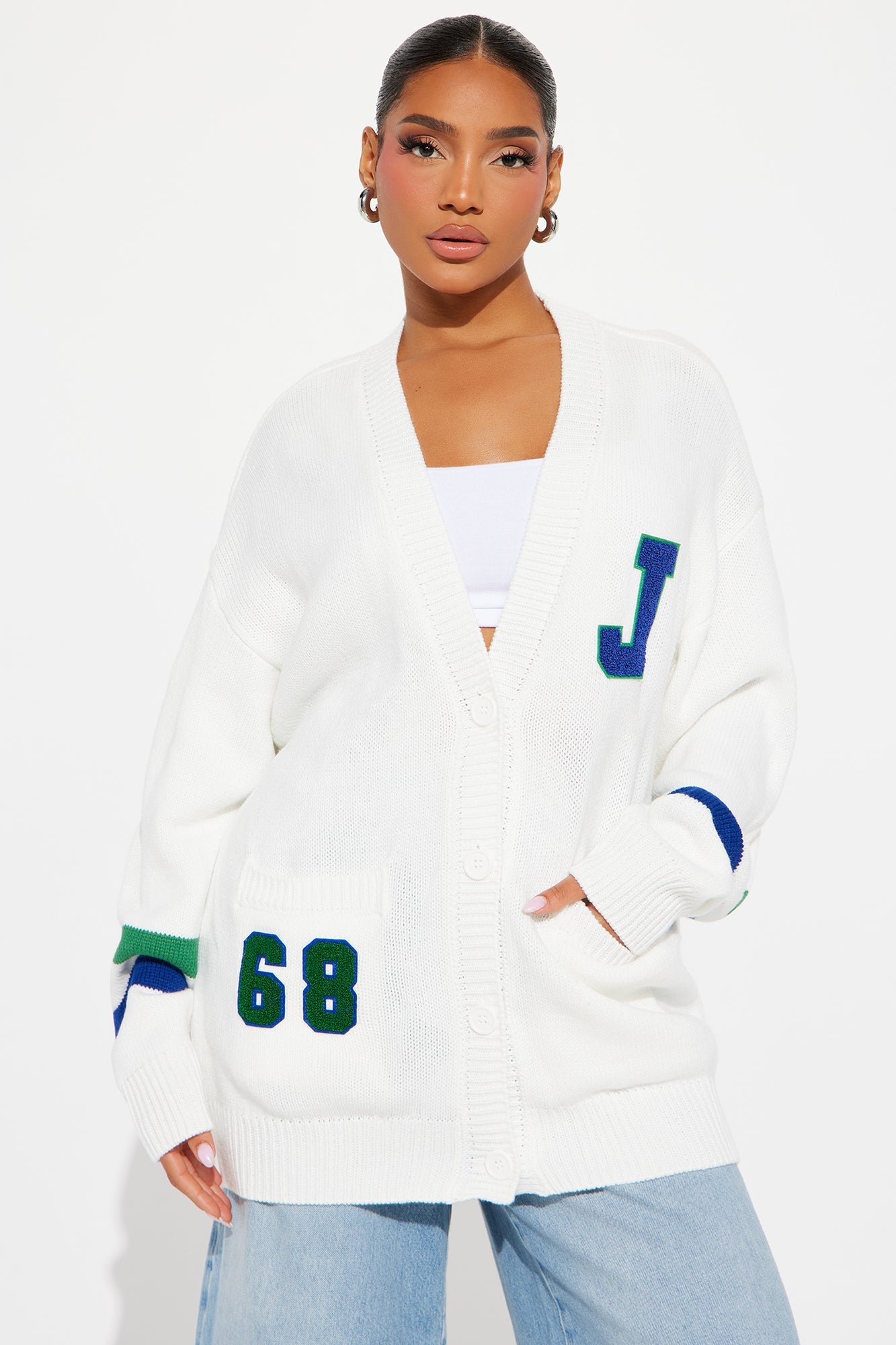 Book Smart Cardigan - Ivory/combo