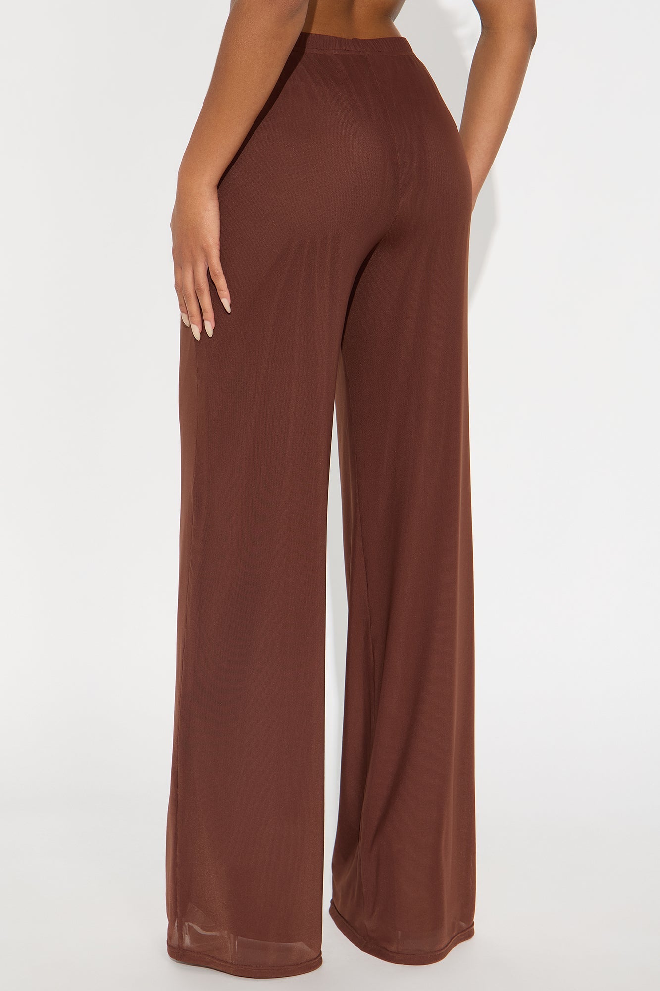 No Set Boundaries Mesh Wide Leg Pant - Brown
