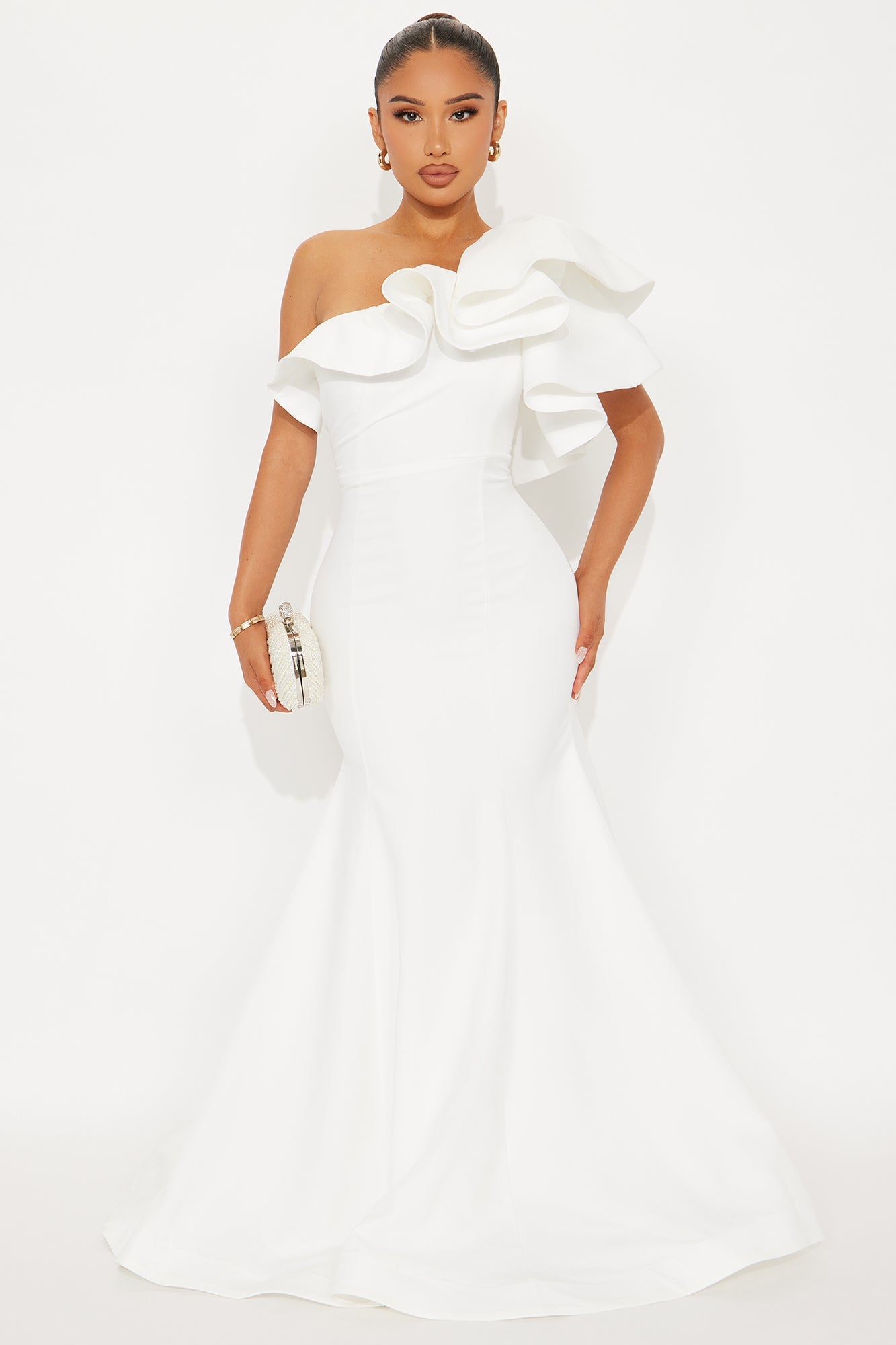 Guiselle Mermaid Maxi Gown - White