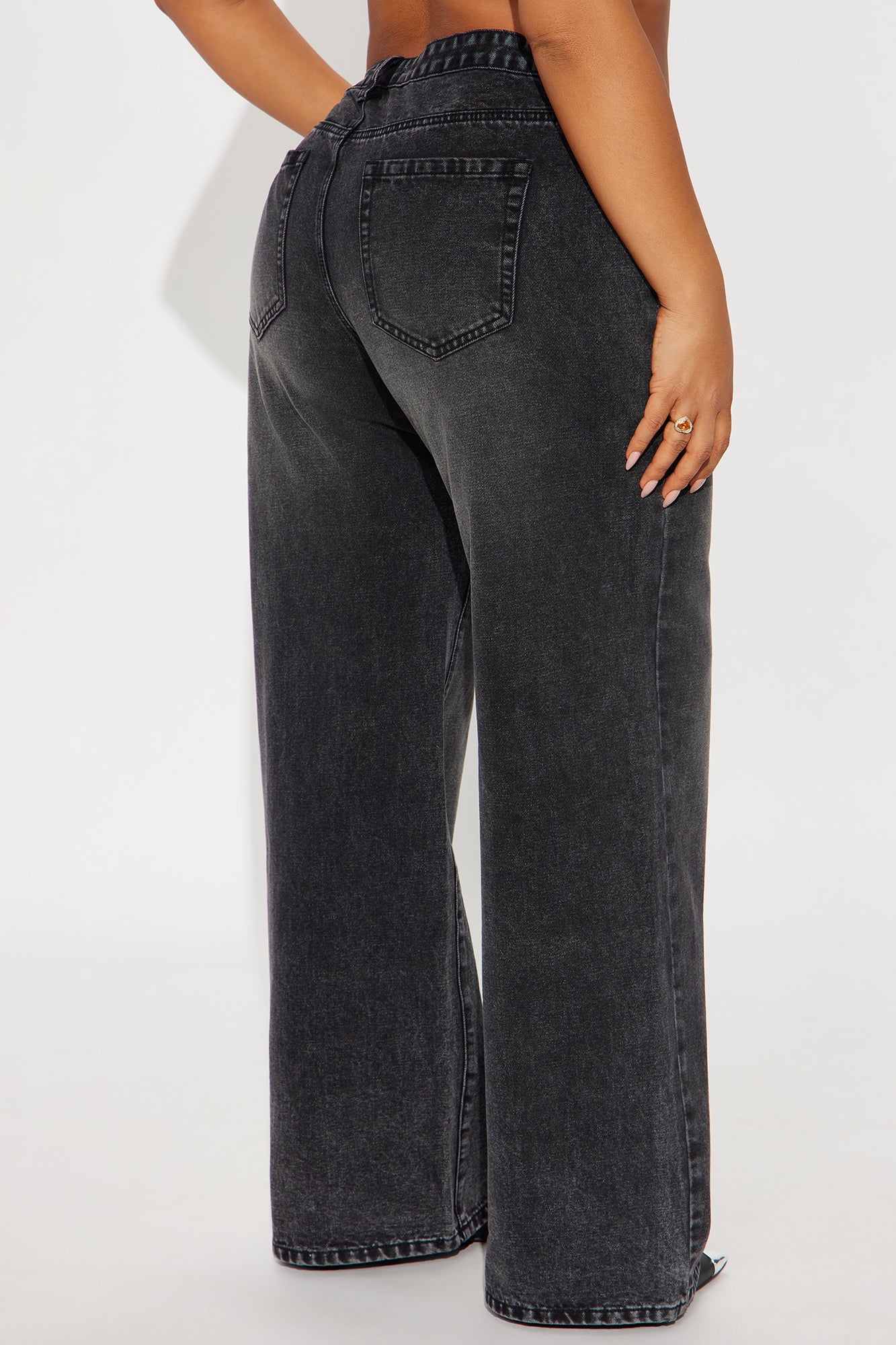 Westside Low Rise Wide Leg Jean - Black Wash