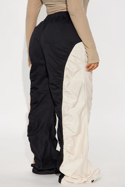 Sarah Wide Leg Colorblock Pants 33 - Black/combo