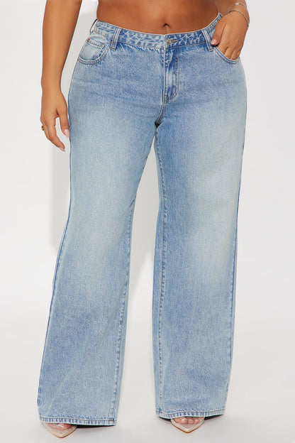 Westside Low Rise Wide Leg Jean - Light Wash