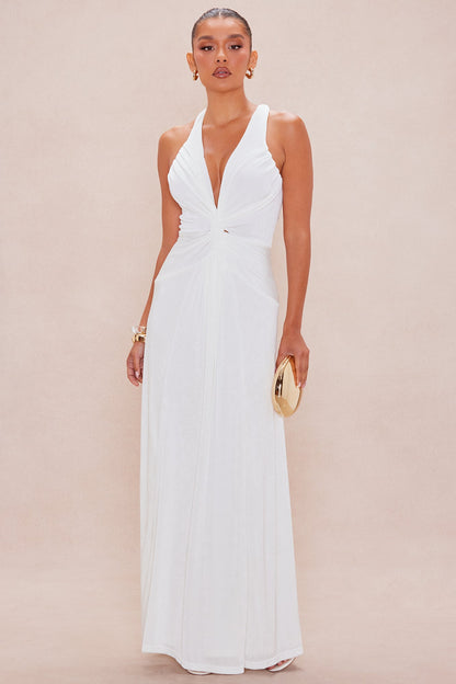 Jaxine Backless Twist Maxi Dress - Off White