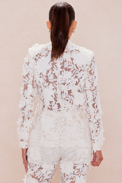 Catalina Embroiderd Blazer - Cream
