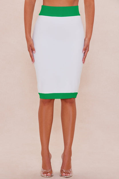 Blair Bandage Midi Skirt - White/combo