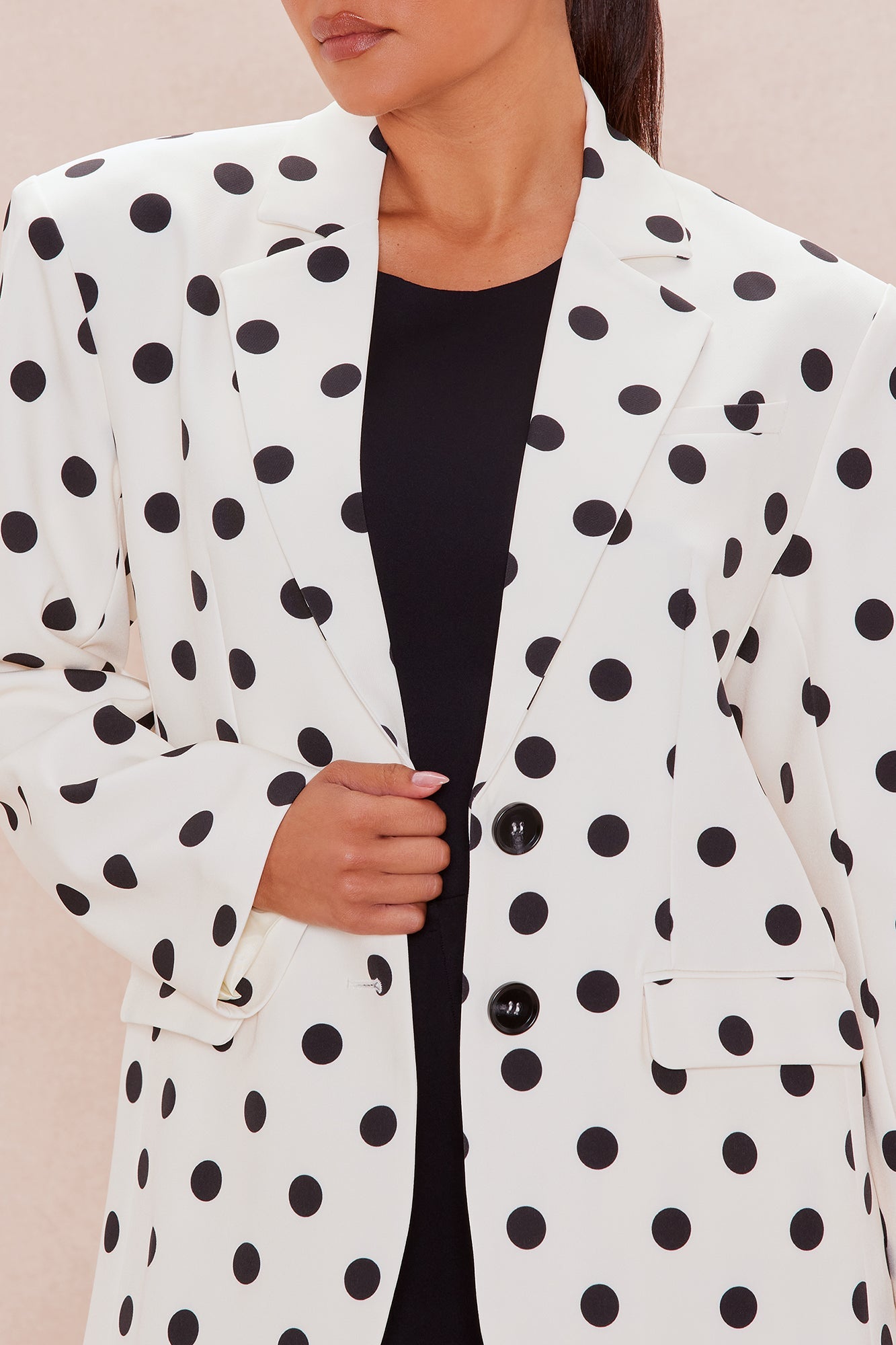 Izzy Polka Dot Blazer - Cream/combo