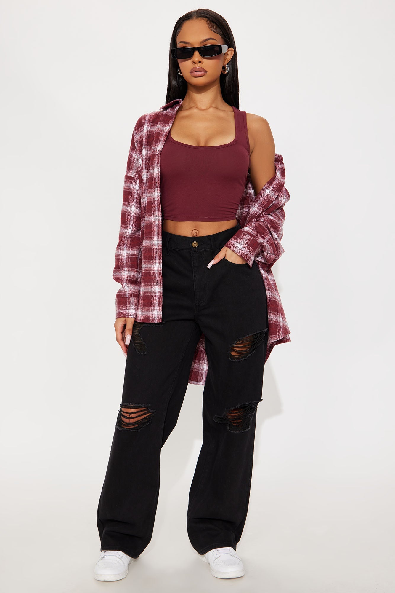 Kendra Crop Top - Burgundy
