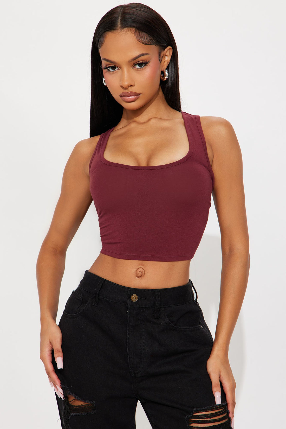 Kendra Crop Top - Burgundy