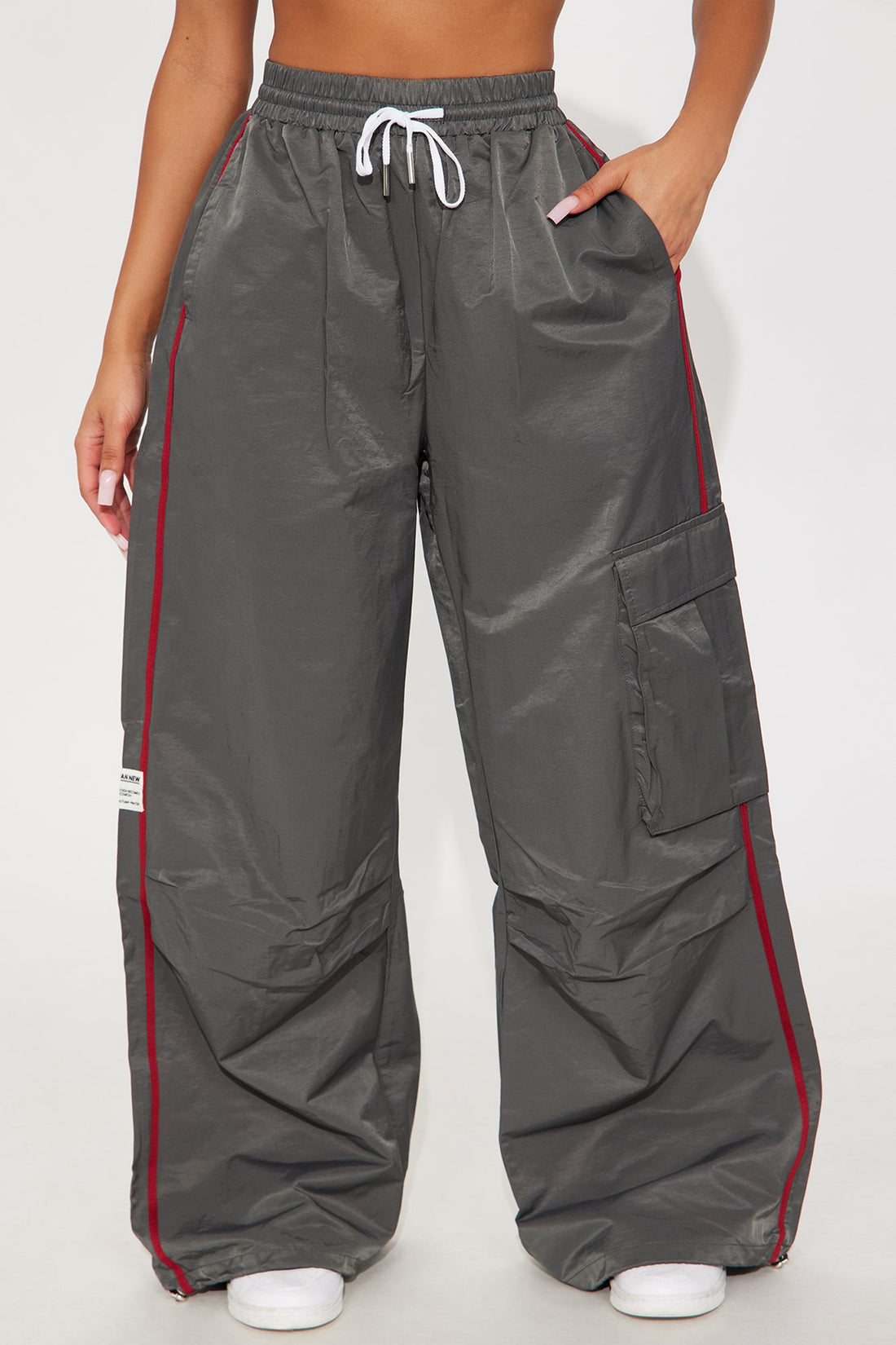 What She Knows Windbreaker Track Pant - Grey