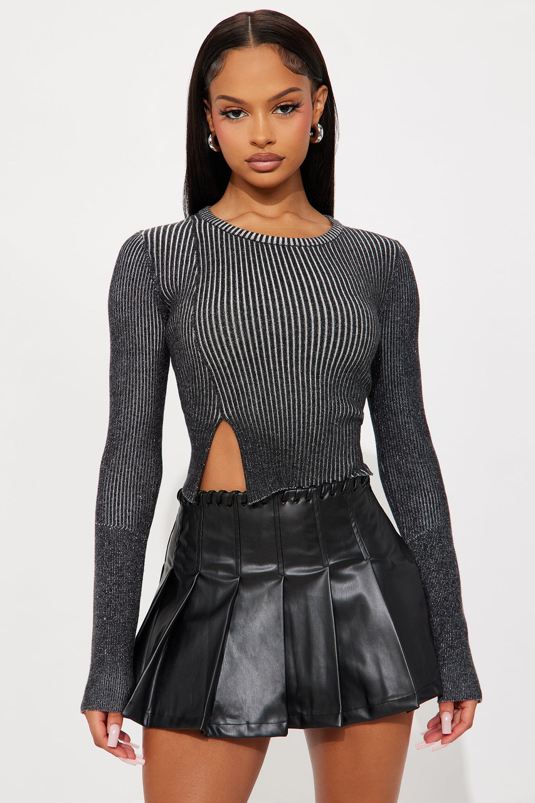 Filled With Love Washed Sweater - Black