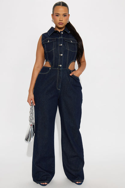 Baylin Denim Jumpsuit - Indigo