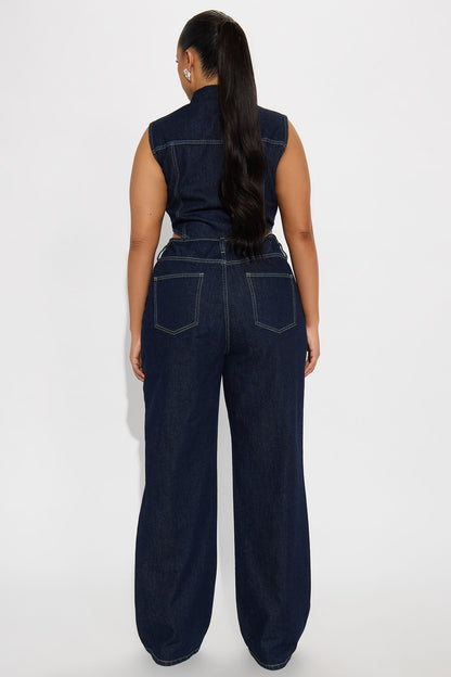 Baylin Denim Jumpsuit - Indigo