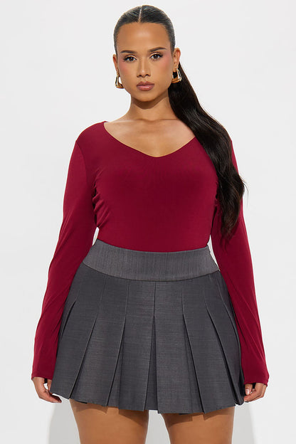 Obsessed With Me Bodysuit - Burgundy
