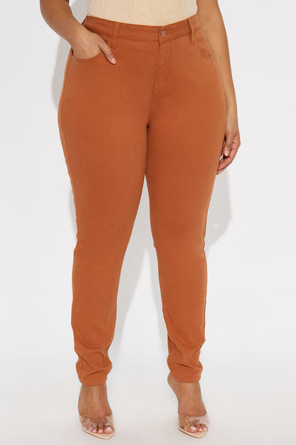 Skinny Uniform Pants - Rust
