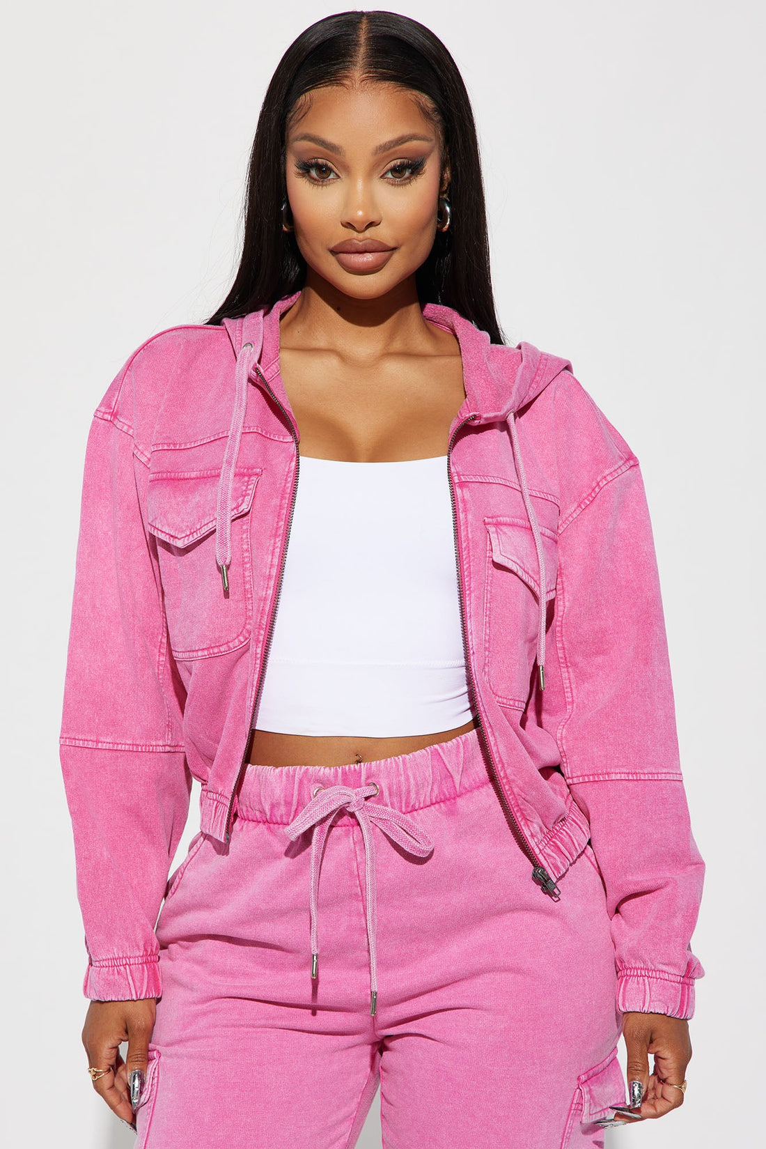 Fiona Fleece Lounge Jacket - Fuchsia