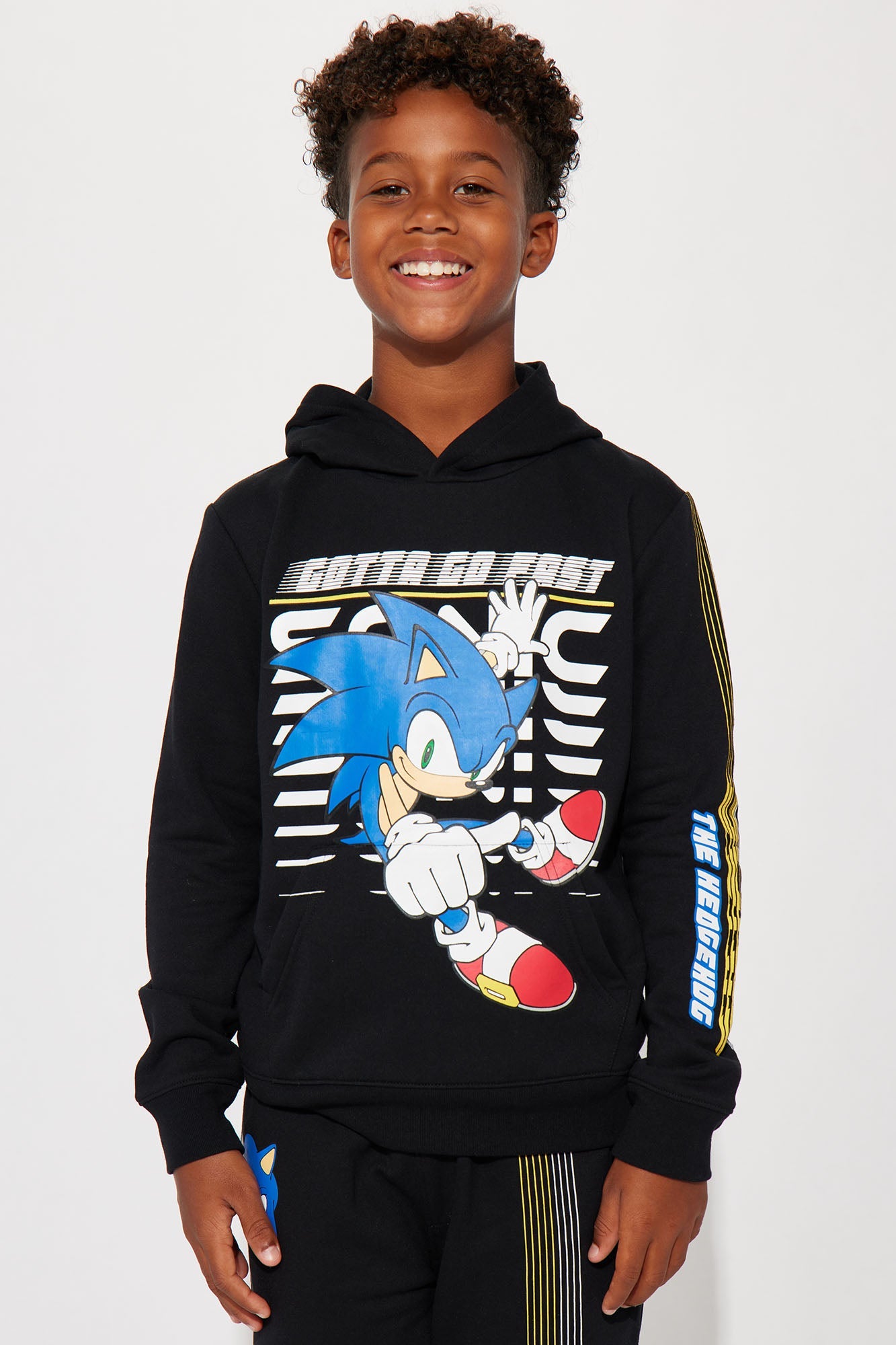 Mini Sonic Gotta Go Fast Fleece Jogger Set - Black
