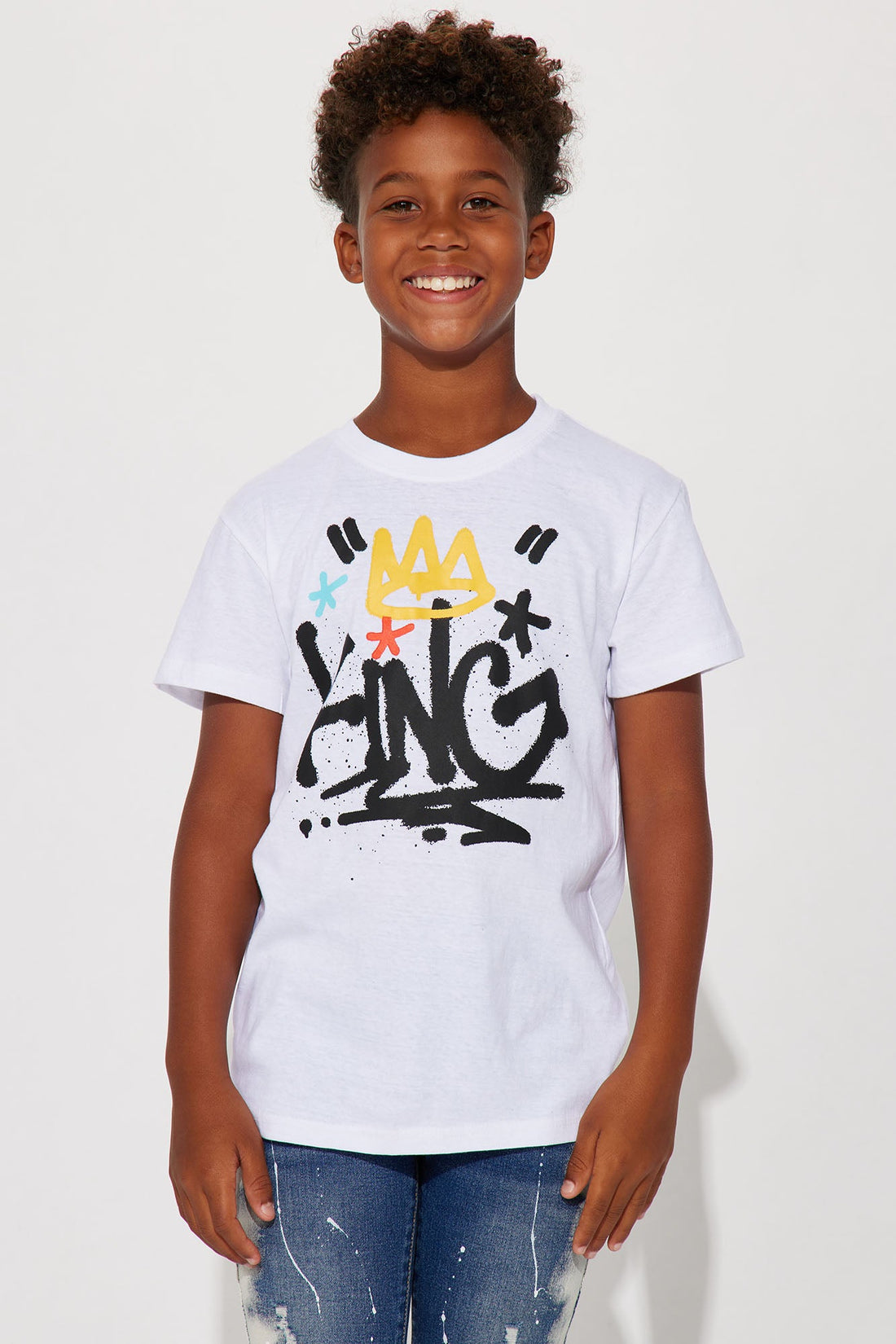 Mini Drip King Short Sleeve Tee - White