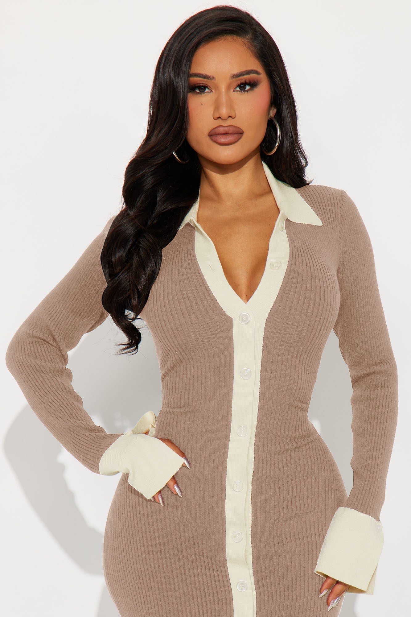 Ciao Bella Sweater Midi Dress - Mocha