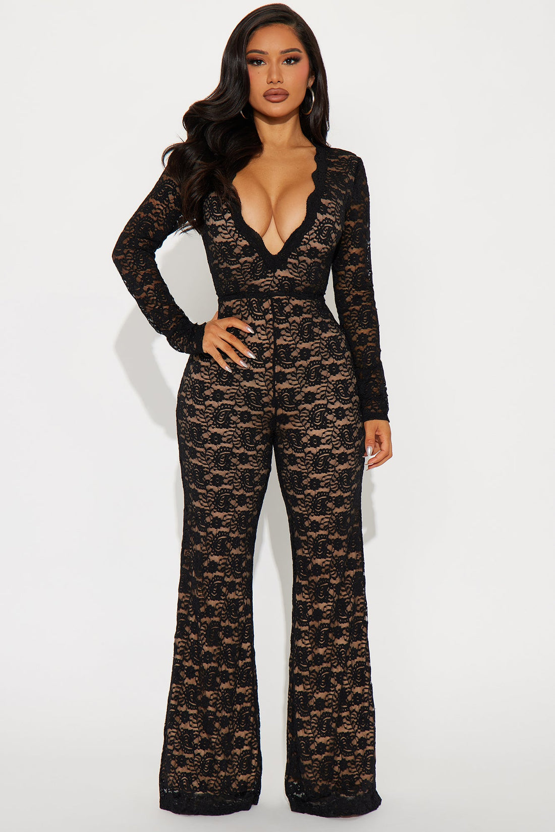 Laced Babe Jumpsuit - Black