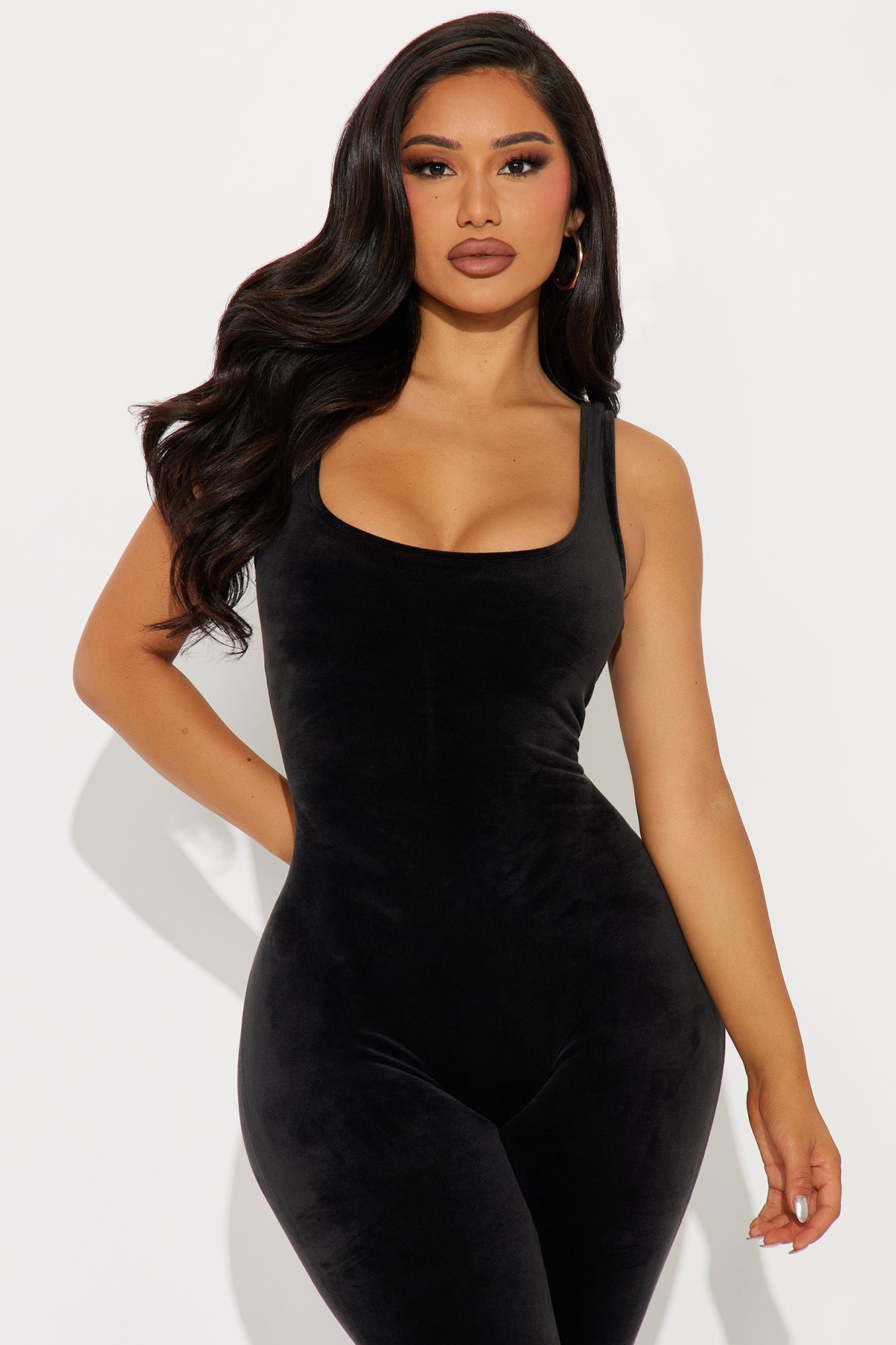 OG Lounge Girl Soft Velour Jumpsuit Set - Black