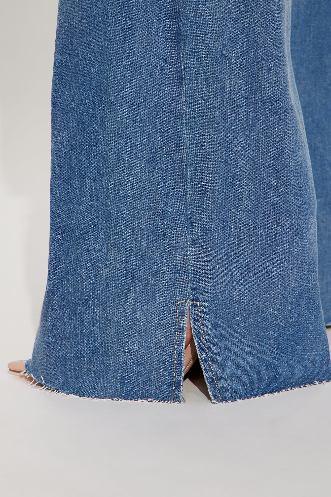 Doubling Down Ripped Flare Jeans - Medium Wash