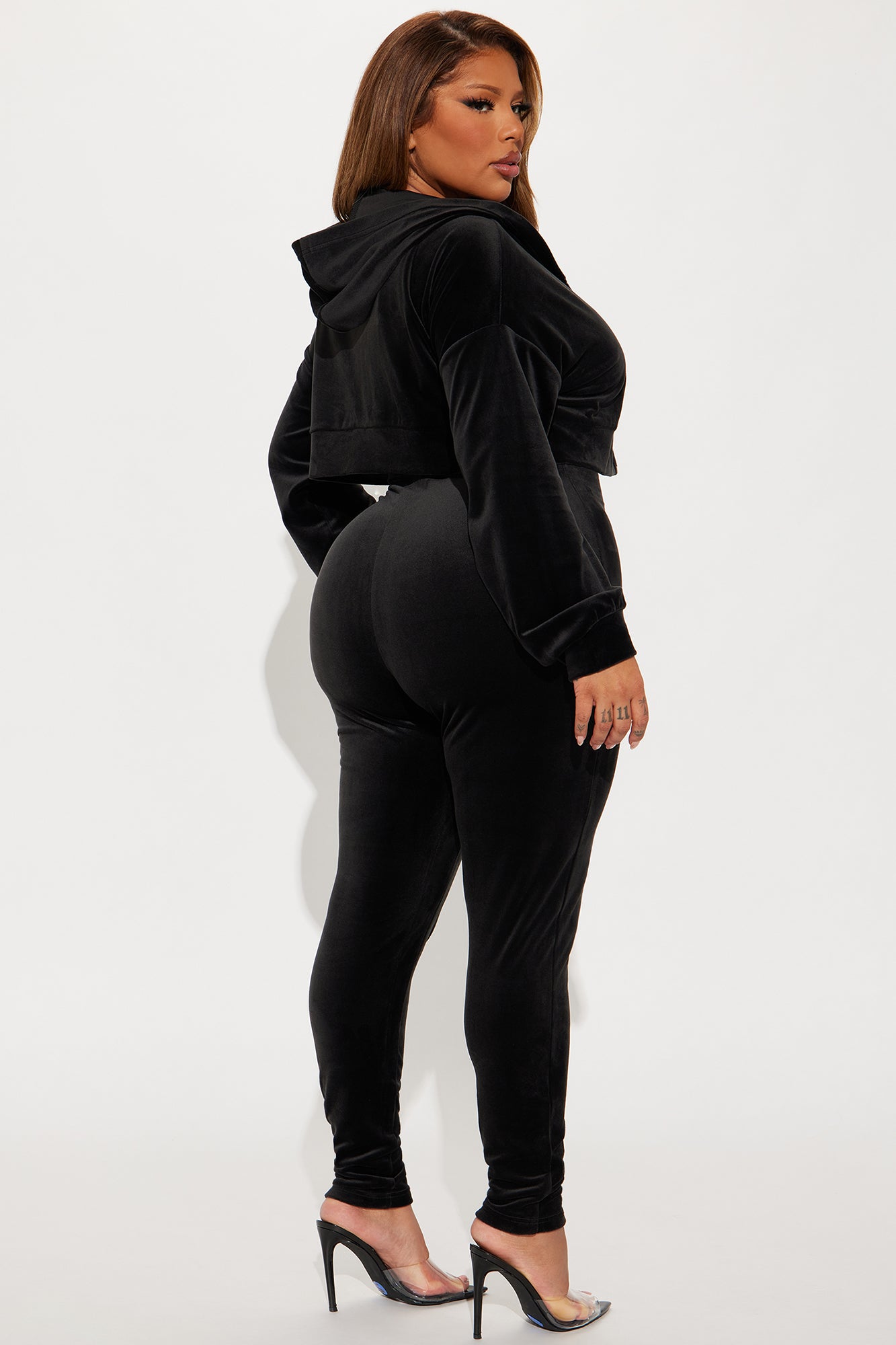 OG Lounge Girl Soft Velour Jumpsuit Set - Black